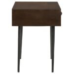 EZRA 1-DRAWER RECTANGULAR ACCENT SIDE TABLE COFFEE BROWN - Image 9