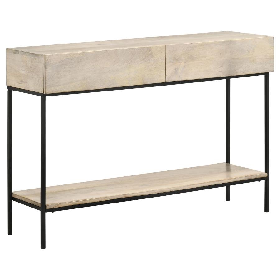 959541_02x900.jpg RUBEUS 2-DRAWER WOOD ENTRYWAY CONSOLE TABLE WHITE WASHED - Image 1