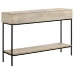 RUBEUS 2-DRAWER WOOD ENTRYWAY CONSOLE TABLE WHITE WASHED - Image 8