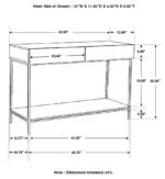 RUBEUS 2-DRAWER WOOD ENTRYWAY CONSOLE TABLE WHITE WASHED - Image 11