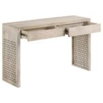 RICKMAN 2-DRAWER WOOD ENTRYWAY CONSOLE TABLE WHITE WASHED - Image 3