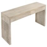RICKMAN 2-DRAWER WOOD ENTRYWAY CONSOLE TABLE WHITE WASHED - Image 4