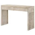 RICKMAN 2-DRAWER WOOD ENTRYWAY CONSOLE TABLE WHITE WASHED - Image 6