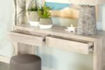 RICKMAN 2-DRAWER WOOD ENTRYWAY CONSOLE TABLE WHITE WASHED - Image 11