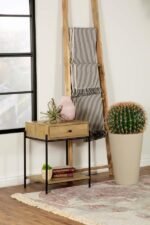 DECLAN 1-DRAWER WOOD ACCENT SIDE TABLE NATURAL MANGO - Image 2