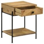 DECLAN 1-DRAWER WOOD ACCENT SIDE TABLE NATURAL MANGO - Image 3