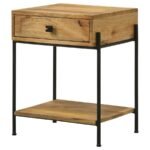 DECLAN 1-DRAWER WOOD ACCENT SIDE TABLE NATURAL MANGO - Image 5