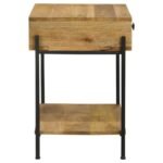 DECLAN 1-DRAWER WOOD ACCENT SIDE TABLE NATURAL MANGO - Image 7
