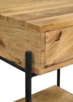 DECLAN 1-DRAWER WOOD ACCENT SIDE TABLE NATURAL MANGO - Image 9