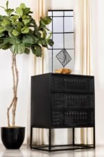 ALCOA 3-DRAWER MULTI-PURPOSE TALL ACCENT CABINET BLACK - Image 2