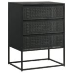 ALCOA 3-DRAWER MULTI-PURPOSE TALL ACCENT CABINET BLACK