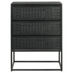 ALCOA 3-DRAWER MULTI-PURPOSE TALL ACCENT CABINET BLACK - Image 4