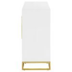 ELSA 2-DOOR WOOD STORAGE ACCENT CABINET WHITE AND GOLD - Image 6