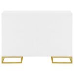 ELSA 2-DOOR WOOD STORAGE ACCENT CABINET WHITE AND GOLD - Image 8