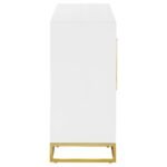 ELSA 2-DOOR WOOD STORAGE ACCENT CABINET WHITE AND GOLD - Image 10