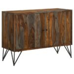 MACON 2-DOOR SHEESHAM WOOD STORAGE ACCENT CABINET GREY