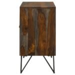 MACON 2-DOOR SHEESHAM WOOD STORAGE ACCENT CABINET GREY - Image 7