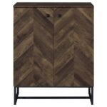 CAROLYN 2-DOOR ENGINEERED WOOD ACCENT CABINET RUSTIC OAK - Image 4