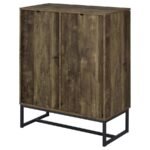 CAROLYN 2-DOOR ENGINEERED WOOD ACCENT CABINET RUSTIC OAK - Image 9