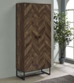 CAROLYN 2-DOOR ENGINEERED WOOD ACCENT CABINET RUSTIC OAK - Image 2