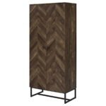 CAROLYN 2-DOOR ENGINEERED WOOD ACCENT CABINET RUSTIC OAK - Image 5