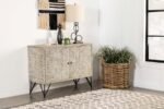 EILEEN 2-DOOR WOOD STORAGE ACCENT CABINET WHITE WASHED - Image 2