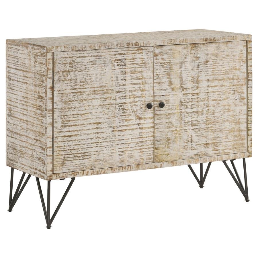 959652_02x900.jpg EILEEN 2-DOOR WOOD STORAGE ACCENT CABINET WHITE WASHED - Image 1
