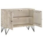 EILEEN 2-DOOR WOOD STORAGE ACCENT CABINET WHITE WASHED - Image 3