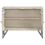 EILEEN 2-DOOR WOOD STORAGE ACCENT CABINET WHITE WASHED - Image 5