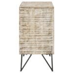 EILEEN 2-DOOR WOOD STORAGE ACCENT CABINET WHITE WASHED - Image 7