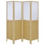 MATTISON 4-PANEL ROOM DIVIDER FOLDING SHOJI SCREEN NATURAL - Image 3