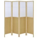 MATTISON 4-PANEL ROOM DIVIDER FOLDING SHOJI SCREEN NATURAL - Image 4