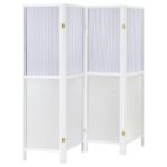 MATTISON 4-PANEL ROOM DIVIDER FOLDING SHOJI SCREEN WHITE