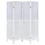 MATTISON 4-PANEL ROOM DIVIDER FOLDING SHOJI SCREEN WHITE - Image 3