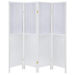 MATTISON 4-PANEL ROOM DIVIDER FOLDING SHOJI SCREEN WHITE - Image 4