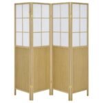 EDWARDS 4-PANEL ROOM DIVIDER FOLDING SHOJI SCREEN NATURAL - Image 3
