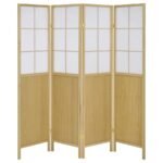 EDWARDS 4-PANEL ROOM DIVIDER FOLDING SHOJI SCREEN NATURAL - Image 5