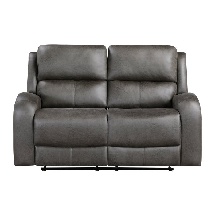 9601GY-2_noBG_f__l.jpg 9601GY-2 Double Reclining Love Seat - Image 1