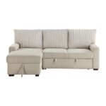 9605BE*2LCRL 2-Piece Sectional with Left Chaise and  Drop-Down Cup holders, Storage Pouch, Pull-out Bed and Hidden Storage
