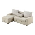 9605BE*2LCRL 2-Piece Sectional with Left Chaise and  Drop-Down Cup holders, Storage Pouch, Pull-out Bed and Hidden Storage - Image 5