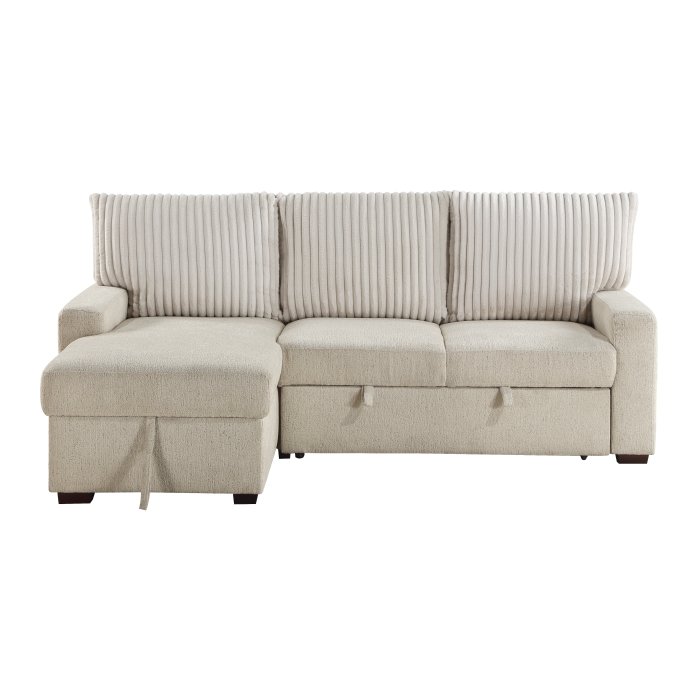 9605BE_2LCRL_no__l.jpg 9605BE*2LCRL 2-Piece Sectional with Left Chaise and Drop-Down Cup holders, Storage Pouch, Pull-out Bed and Hidden Storage - Image 1