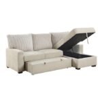 9605BE*2LLRC 2-Piece Sectional with Right Chaise and  Drop-Down Cup holders, Storage Pouch,  Pull-out Bed and Hidden Storage - Image 6