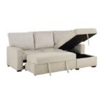 9605BE*2LLRC 2-Piece Sectional with Right Chaise and  Drop-Down Cup holders, Storage Pouch,  Pull-out Bed and Hidden Storage - Image 8