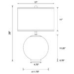 KENNY 27-INCH DRUM SHADE CLEAR GLASS TABLE LAMP BRASS - Image 3
