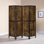 DEEPIKA 4-PANEL ROOM DIVIDER FOLDING SCREEN RUSTIC NUTMEG - Image 2