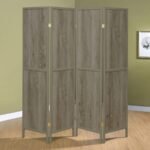 DEEPIKA 4-PANEL ROOM DIVIDER FOLDING SCREEN GREY DRIFTWOOD - Image 2