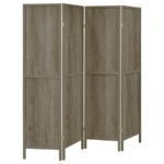 DEEPIKA 4-PANEL ROOM DIVIDER FOLDING SCREEN GREY DRIFTWOOD