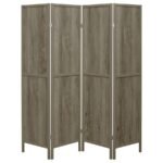 DEEPIKA 4-PANEL ROOM DIVIDER FOLDING SCREEN GREY DRIFTWOOD - Image 3