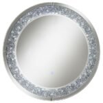 LIXUE 32 X 32 INCH ROUND WALL MIRROR LED LIGHTING SILVER