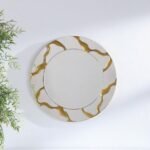 DORINDA 36 X 36 INCH ROUND KINTSUGI STYLE WALL MIRROR GOLD - Image 2